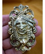 B-NATIVE-27-4) Native American braids fleur de lis scrolled brass Pin Pe... - £21.47 GBP
