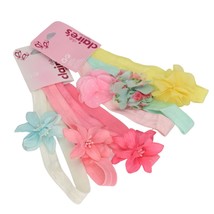 New Claire&#39;s Club Girls Hair Accessories Headwrap Headband Flowers Lot of 6 - £10.41 GBP