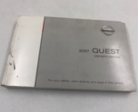 2007 Nissan Quest Owners Manual Handbook OEM M03B09048 - £21.23 GBP