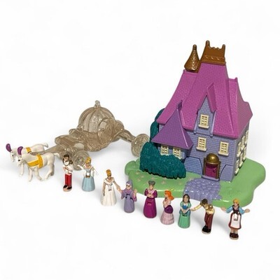 1995 Bluebird Polly Pocket Cinderella Stepmother's House, Carriage & 9 Figures Item image 2
