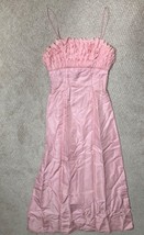 Spaghetti Strap Satin Pink Evening Gown - £31.58 GBP