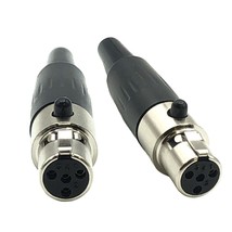 Lot Of 2 Mini Xlr 4Pin Female Audio Connector Microphone Socket Adapter - £14.91 GBP