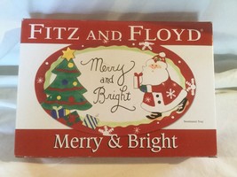 Fitz &amp; Floyd Christmas Sentiment Tray Merry and Bright NIB 10 1/4&quot; Retired - £13.94 GBP