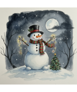 Digital Wall Art - Title: The Night Watchman Snowman - $82.36 MXN