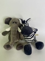 JSQ Toys Zoo Plush Animals Zebra and Elephant Stuffed Animal Toy - £11.65 GBP