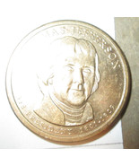 Thomas Jefferson Gold TONE Presidential $1 One USA Dollar Coin S MINT - $264.19 MXN