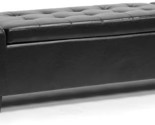 Baxton Studio Manchester Leather Storage Ottoman, Black (105-5398-HiT) - $255.99