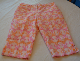 Hearts of Palm Women&#39;s Petite Size 12P Bermuda Shorts Orange Pink Pre-owned - £14.91 GBP