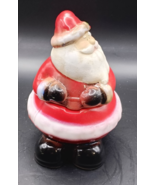 Ceramic Lidded Santa Candy / Trinket Dish, ca. 6&quot; Tall and 4&quot; at Waist. - $6.99