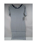 NWT LuLaRoe Julia Pencil Dress Light Gray With Blue Stripes Size Medium - $15.83