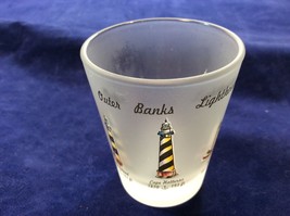 Shot Glass Collectible Lighthouse Of The Outer Banks North Carolina Frosted - $6.92