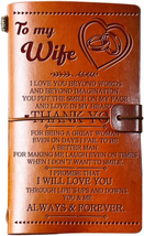 Gifts for Wife from Husband, to My Wife Leather Journal, 140 Page Wife Refillabl - £16.49 GBP