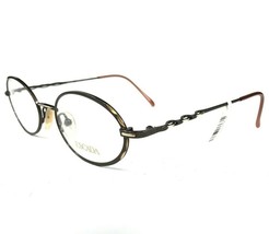 Escada Eyeglasses Frames E0112 E253 Brown Gold Round Oval Full Rim 49-18... - £34.78 GBP