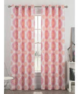 Medallion Grommet Window Curtain Newport Blush Pink 50x63&quot; Pair Panels C... - $44.07