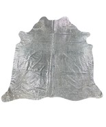 Silver Metallic Cowhide Rug Size: 7x6.5 feet Y-009 - $295.86 CAD
