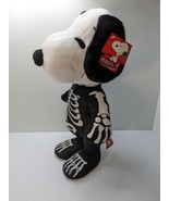 NEW! 21&quot; Skeleton Snoopy Plush Stuffed Door Greeter Weighted Feet Hallow... - £46.84 GBP