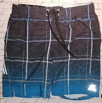 ZeroXposur Mens Swim Trunks Lined Stretch Shorts  Black Blue UV Protection New M - £11.42 GBP