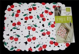 Cherries on White Rubber Pebbles Sink Counter Mat Placemat 15.5 x 12 NWT - $297.92 MXN
