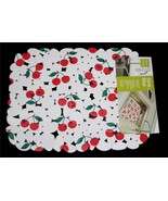 Cherries on White Rubber Pebbles Sink Counter Mat Placemat 15.5 x 12 NWT - $21.93 CAD