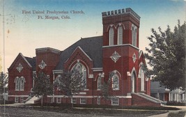 Fort FT Morgan Colorado ~ Primo Union Presbiteriano Chiesa ~1908 Handcolored - £5.34 GBP