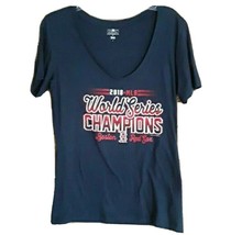 Womens V Neck T Shirt MLB 2018 World Champion Boston Red Sox  Size Xlarge - £10.19 GBP