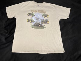John Deere T-Shirt Men&#39;s Size XL Tan Tractor Models Yesterday Today Tomo... - $15.95