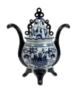 Bombay Blue and White Large Lidded Container Lotus Footed with Handles E... - £68.47 GBP
