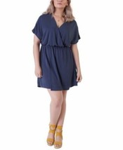 MSRP $69 Tape Plus Size Simple Knit Faux Wrap Dress Navy Blue Size 2X - £13.40 GBP