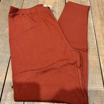 Zenana Women’s Premium Cotton High Waisted Dark Rust Leggings Size Large - $399.57 MXN