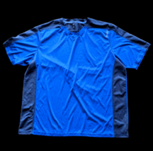 Reebok Men&#39;s Playdry Performance Shirt Top Workout Gym Runner Jog Blue Black XL - £7.08 GBP