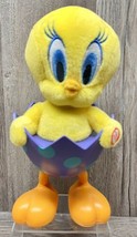 Tweety Bird Tip Fall Hallmark Easter Egg Plush Animated Talking Looney Tunes 10&quot; - £7.72 GBP