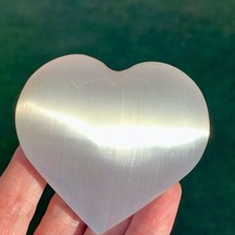 Selenite Puffy Heart Carved Satin Spar Chakra Healing Crystal Carving 2 ... - £10.29 GBP