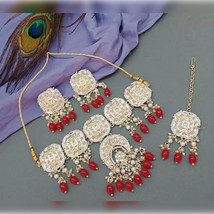 Indian Bollywood Gold Plated Kundan Choker Bridal Necklace Ethnic Jewelr... - $27.63