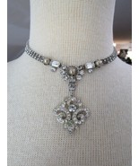 BEAUTIFUL NECKLACE vintage CUBIC ZIRCONIA pearls - $24.99