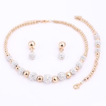 High Quality Gold Color Jewelry Set Nigerian Wedding African Beads Costume Jewel - £34.87 GBP
