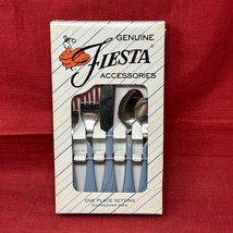 NEW Fiesta Fiestaware PERIWINKLE BLUE Flatware 5pc Place Setting 1991 VT... - $49.45