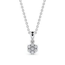 Cluster Style Lab Grown Diamond Pendant 14K White Gold  - $800.00