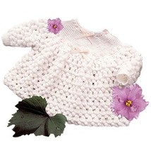 Vintage Baby Knitting Pattern Smock Dress Hyacinth Bells Lace 4ply 46-53cm PDF - £1.63 GBP
