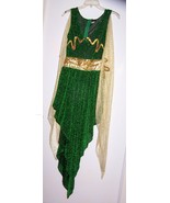 Small Glittery Green Dreamgirl Dress Costume w/Gold Trim-Good condition - $27.44 CAD