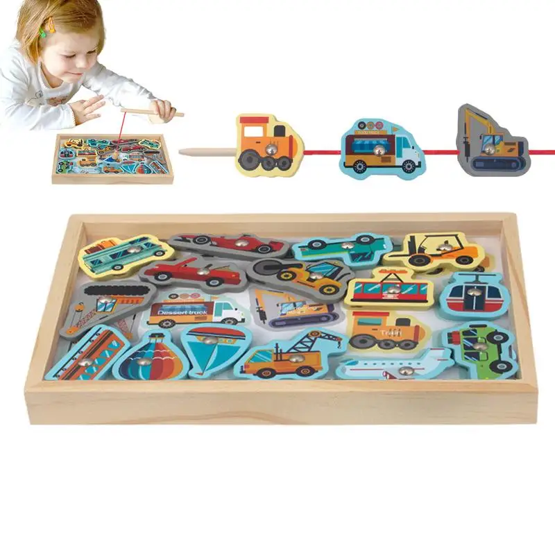 Magnetic Rod Game Montessori Preschool Learning Fishing Toys Toddler Fishing - £14.27 GBP+