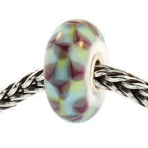 Authentic Trollbeads Glass 61368 Turquoise/Purple Chess - £9.75 GBP