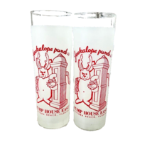 2 Vintage Jackalope Frosted Cocktail  Glasses Pump House Daytona Beach FL - $39.99