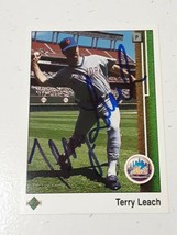 Terry Leach New York Mets 1989 Upper Deck Autograph Card #288 Read Description - £3.94 GBP