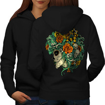 Beautiful Sugar Skull Sweatshirt Hoody  Women Hoodie Back - £17.57 GBP