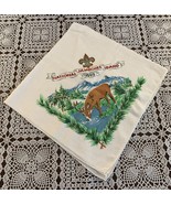 Boy Scouts of America National Jamboree Idaho 1969 White Neckerchief Ban... - $10.99