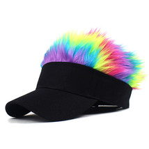 Saisifen Men Novelty Outdoor Sports Baseball Cap Black Hats Colorful Hair - £14.93 GBP