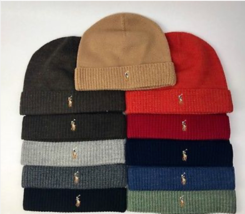 Polo Ralph Lauren Signature Winter Beanie Hat Merino Wool Ribbed Cuff  - $58.98