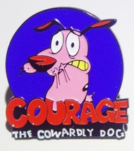 Courage the Cowardly Dog Name and Courage Frightened Figure Metal Enamel... - £6.16 GBP