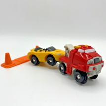 Fisher Price GeoTrax Lift &#39;N Go Tow Truck Hazard Cone Set Car Push Truck - £6.13 GBP