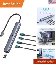 Ultra-Fast 10Gbps USB C Hub with 4K Display and PD-in Charging Capability - $40.00